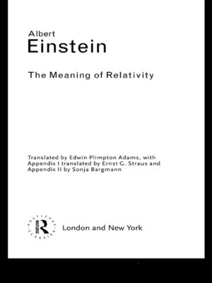 cover image of The Meaning of Relativity